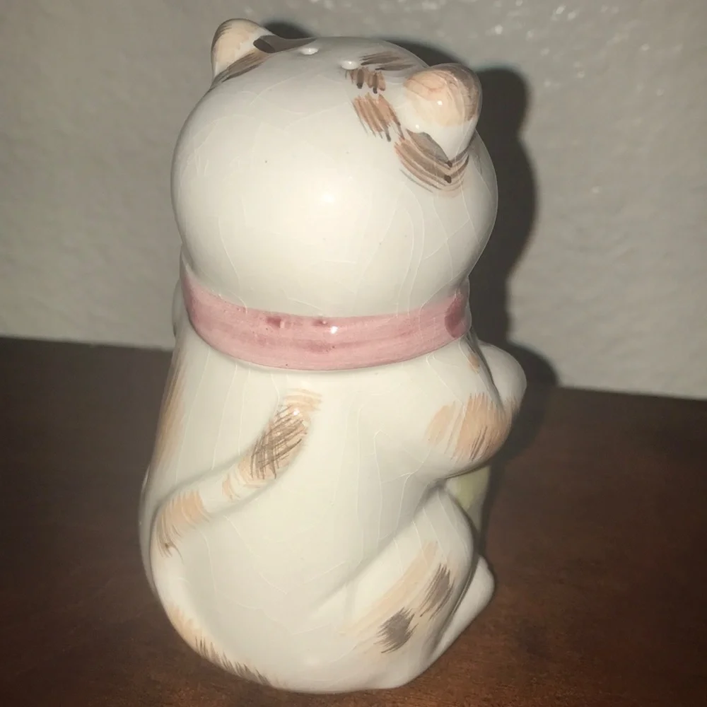 Matching Set Cat Salt and Pepper Shakers Cookies Bakers Unused Figurines